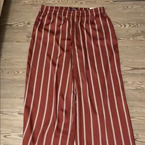 Maroon white and black palazzo pants